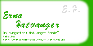 erno hatvanger business card